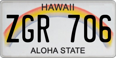 HI license plate ZGR706