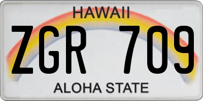 HI license plate ZGR709