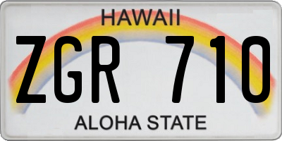 HI license plate ZGR710