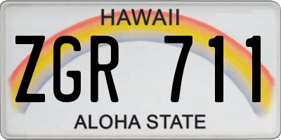 HI license plate ZGR711