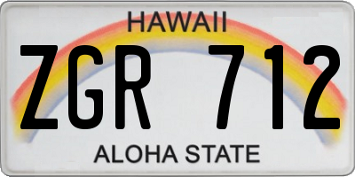 HI license plate ZGR712