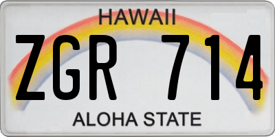 HI license plate ZGR714