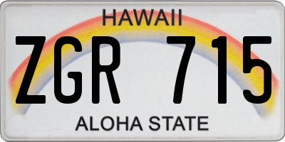 HI license plate ZGR715