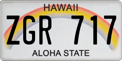 HI license plate ZGR717