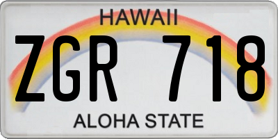 HI license plate ZGR718