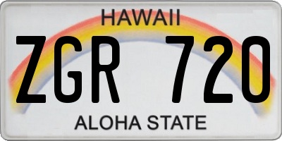 HI license plate ZGR720