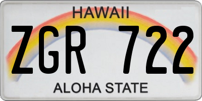 HI license plate ZGR722