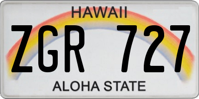 HI license plate ZGR727