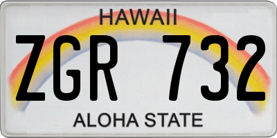 HI license plate ZGR732