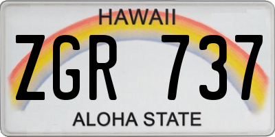 HI license plate ZGR737