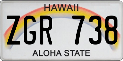 HI license plate ZGR738
