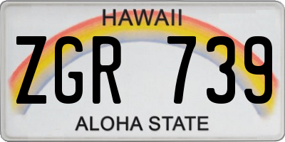 HI license plate ZGR739