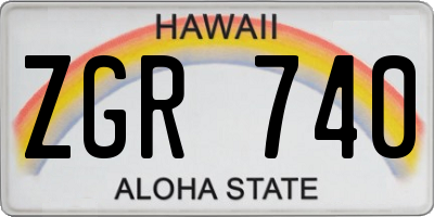 HI license plate ZGR740