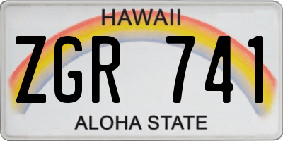 HI license plate ZGR741