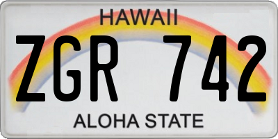 HI license plate ZGR742
