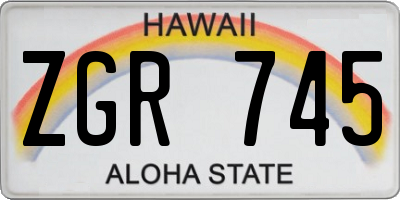 HI license plate ZGR745