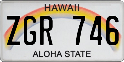 HI license plate ZGR746