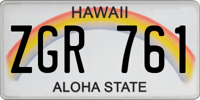 HI license plate ZGR761