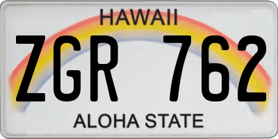 HI license plate ZGR762