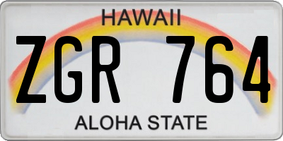 HI license plate ZGR764