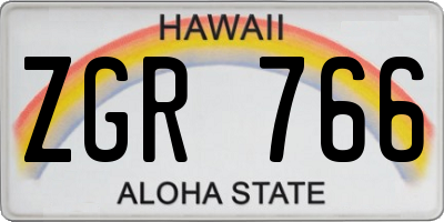 HI license plate ZGR766