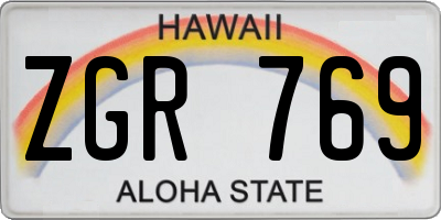HI license plate ZGR769