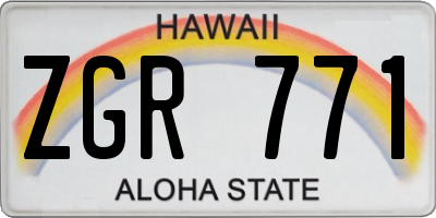 HI license plate ZGR771