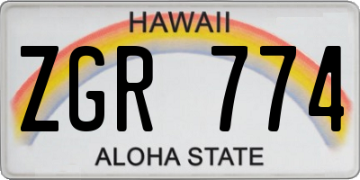 HI license plate ZGR774