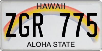 HI license plate ZGR775