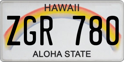 HI license plate ZGR780