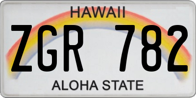 HI license plate ZGR782