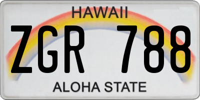 HI license plate ZGR788