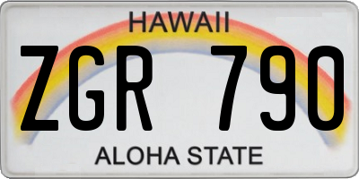 HI license plate ZGR790