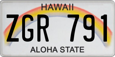 HI license plate ZGR791