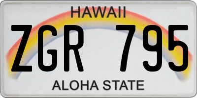 HI license plate ZGR795