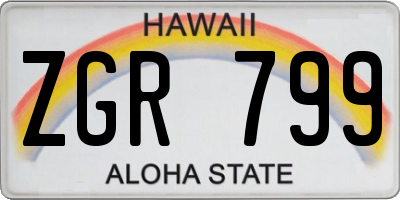HI license plate ZGR799