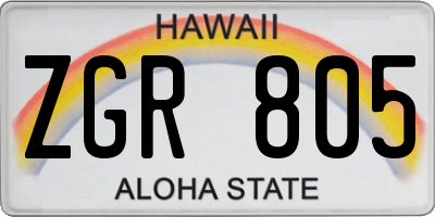 HI license plate ZGR805