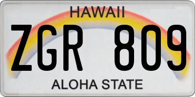 HI license plate ZGR809