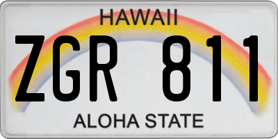 HI license plate ZGR811