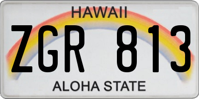 HI license plate ZGR813