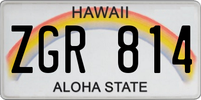 HI license plate ZGR814