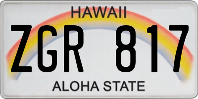HI license plate ZGR817