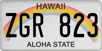 HI license plate ZGR823