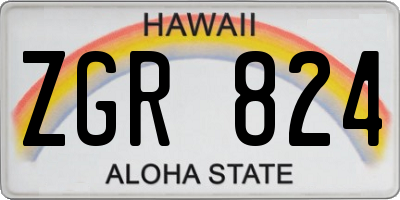 HI license plate ZGR824