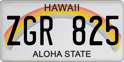 HI license plate ZGR825