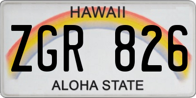 HI license plate ZGR826