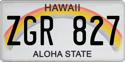HI license plate ZGR827