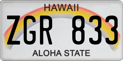 HI license plate ZGR833