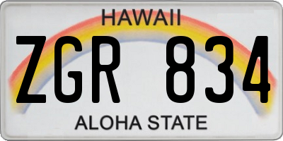 HI license plate ZGR834