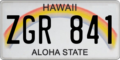 HI license plate ZGR841